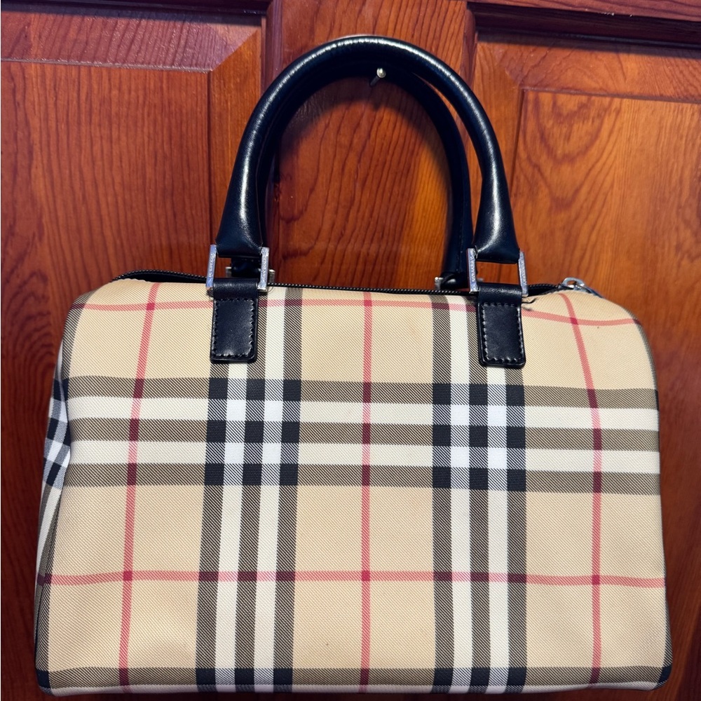 Burberry Tan and Black Plaid Speedy Satchel - Picture 3 of 13